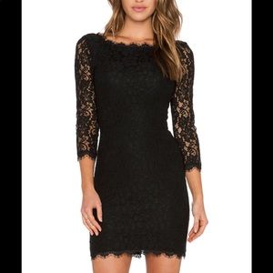 Black Diane von Furstenberg Lace Dress